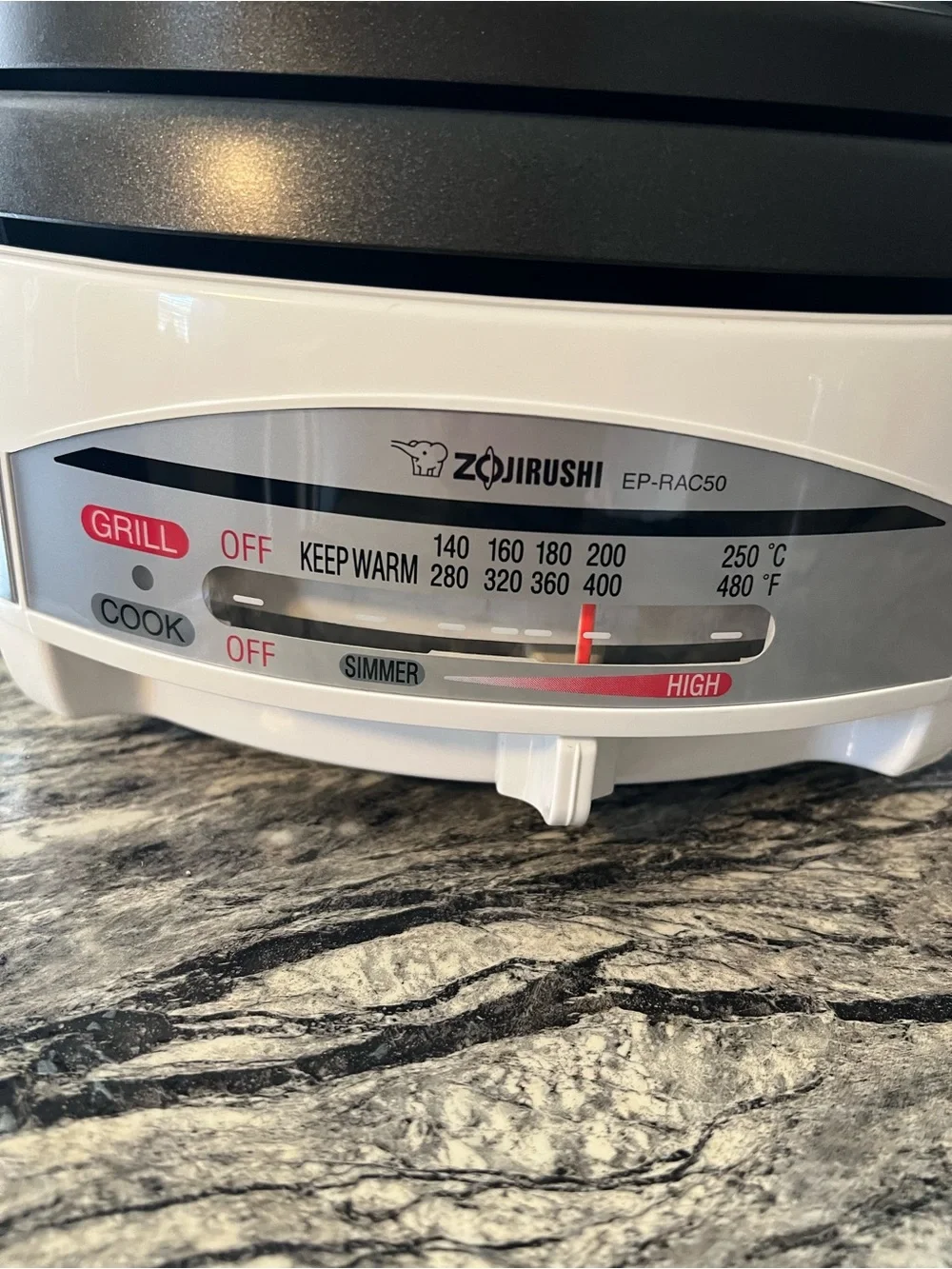 Cooking appliance control panel